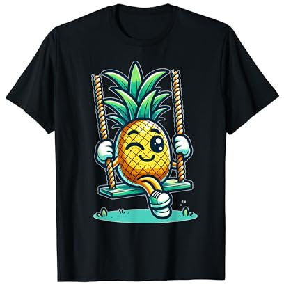 Ananas joyeux, balançoire, mignon, fruits tropicaux, balançoire, humour T-Shirt