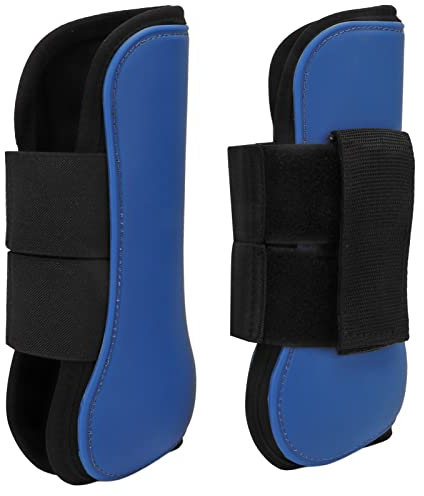 Pferdegamaschen aus PU-Neopren für Spring- und Reitwettbewerbe, mit Riemen und passendem Design, ideal für den Schutz und Komfort des Pferdes