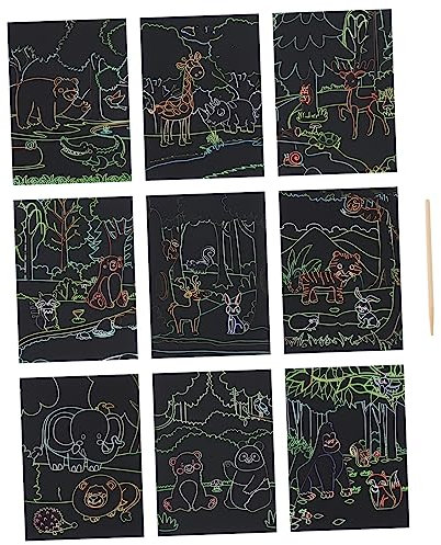 TOBBOMEY Muster Kratzmalerei Papier 1 Set Künstlerische Kreation
