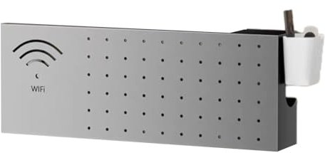 Caja Router Pared, Soporte Router WiFi Pared, Router Rack, Cajas Almacenamiento for Router Y Cables, Caja Oculta Cables Pequeña, Estantes Flotantes De Pared Sin Taladro(Grey,50 * 20 * 10cm)