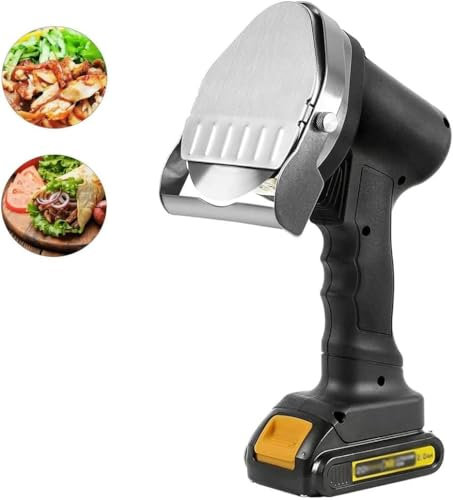 Cuchillo eléctrico for Shawarma, cuchillo eléctrico inalámbrico for Kebab, cortador giroscópico comercial de acero inoxidable con batería recargable y cargador, espesor ajustable de 0 a 8 mm, for rest