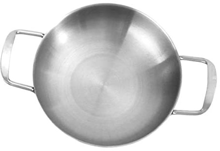 Agashi Padella in Acciaio Inossidabile Padella Padella Piastra Mini Padella Wok Pentole da Cucina/Sier/18Cm