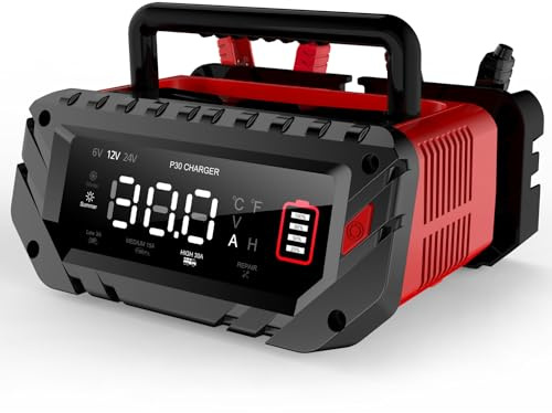 Chargeur de batterie au lithium 30 A, 6 V, 10 A, 12 V, 30 A, 24 V, 16 A, Lifepo4, plomb-acide (AGM/Gel/SLA..), chargeur de batterie intelligent pour voiture, bateau, moto