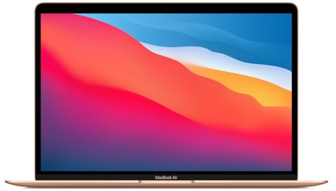 Apple MacBook Air 2020, M1 Chip med 8-kärnig CPU, 7-kärnig GPU (13-tum, 8GB RAM, 256GB SSD Kapacitet) QWERTY Swedish Guld (Renoverad)