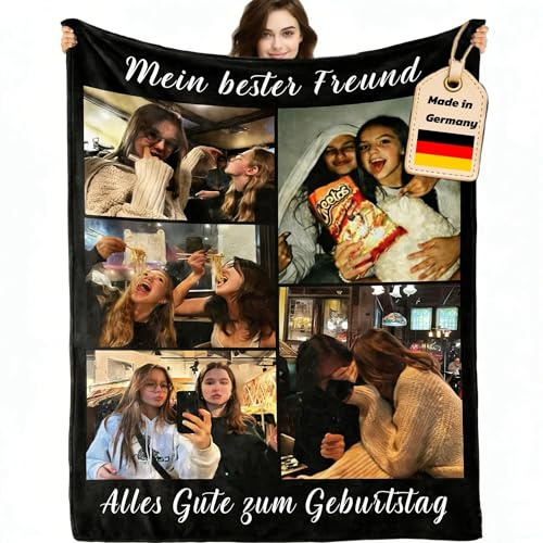 iDIY Personalisierte Decke mit Foto,Kuscheldecke Personalisiert –Geschenke für Frauen,Familie, Paare, Muttertag und Vatertag lustige Geschenke- 5 Foto