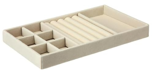 Organizzatore Gioielli, Vassoi Organizer da Cassetto, Porta Gioielli in Velluto Impilabili Per Conservare ed Esporre Orecchini, Collane, Anelli