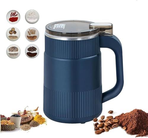 Electric Coffee Grinder, Grain Mills, Stainless Steel Blade Spice Grinder | Small Household Powder Grinder for Coffee Beans, Spices, Herbs, Nuts & Grains, Fresh Coffee, Seasonings and Dry Ingredients