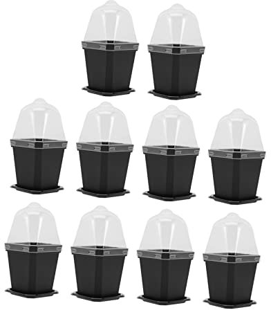 Milisten 10 Set Vasi per Piante da Vasi per Semina e Propagazione con e Vassoio Accessorio per con Struttura Razionale e Drenaggio per Giardinaggio e Coltivazione