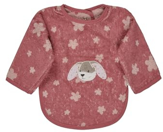 Sterntaler Ärmellätzchen Hase Hanni - Baby Lätzchen mit Ärmel - saugfähige Baumwolle mit niedlicher Applikation & praktischem Druckknopfverschluss, Geschenkidee für Mädchen, perlrosa