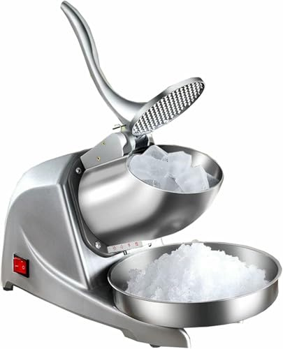 LASDERTV Ice Crusher, Electric Ice Shaver Machine, Adjustable Speed, Grinds up to 95 kg/h, Stainless Steel Snow Cone Maker for Household & Commercial Use