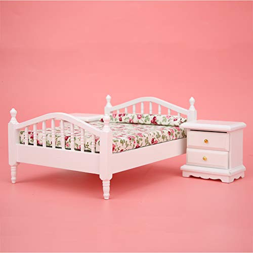 Xiuganpo Ensemble D'accessoires pour Maison de Poupée avec Mini Meubles 1:12, Style Simple et Moderne, Matériau en Bois, pour la Décoration de Jouets pour Enfants (6 Trousses)
