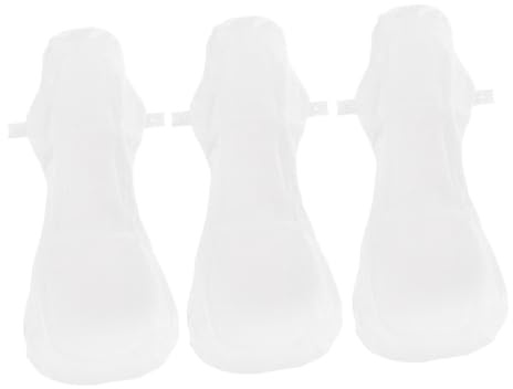 Toalla Menstrual Reutilizable Paquete de 3 Unidades, de Algodón Blanco | Reutilizable, Transpirables y Cómodas, para Posparto E Incontinencia Urinaria, Prevención de Fugas