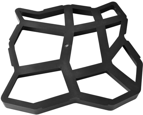 Gecheer Stampo pavimentazione giardino, Set di 2 stampi per cemento e calcestruzzo 42x42 cm, Polipropilene resistente, per creare sentieri decorativi in giardino, cortile o terrazza