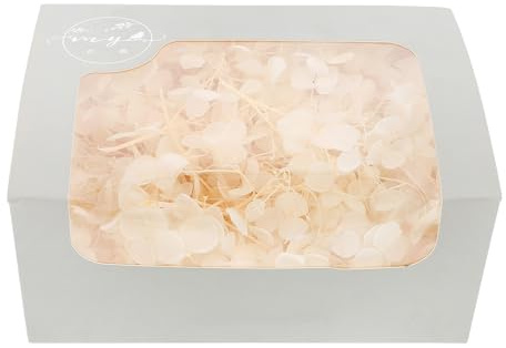 GLEAVI Boîte de Fleurs Séchées DIY 20g Hortensia Blanc Naturel pour Décoration Saint-Valentin, Matériaux Artisanaux Pressés, Kit Créatif Floral Maison, Fleurs Séchées Couleur