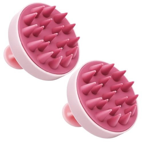 2 piezas de cepillo de masaje de silicona para el cuero cabelludo, cepillo para cabello húmedo y seco, cepillo de champú, dispositivo de masaje para la cabeza para todo tipo de cabello
