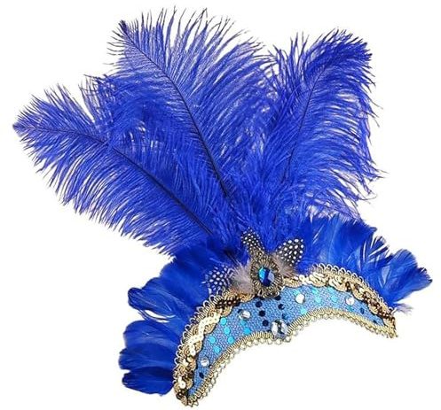 Vitsrisea karneval huvudbonad, tillbehör för huvudbonad från showgirls, fest pannband tillbehör – för bröllop, fester, karneval, festivaler, maskbollar och cocktail-evenemang