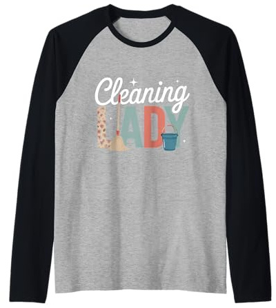 Cleaning Lady Housekeeping Cleaning Lover Housekeeper Raglan Baseball Tee