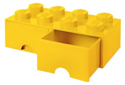 Lego Opslag Baksteen 8 met laden, Plastik, Gelb, 50,2 x 25,2 x cm, 1 Einheiten