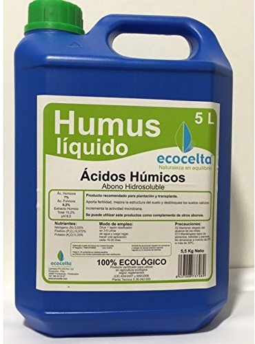 Ecocelta Humus liquido 5 l, Negro, 25x12x50 cm, ZA29