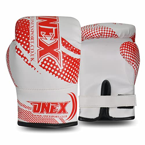 ONEX Junior/Kids Boxing Gloves Sparring Pro 2oz-4oz Punch Bag Fight MMA Muay Thai Grappling Fight Mitts Martial Arts Training Kickboxing Punching Glove
