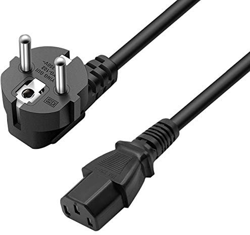 DTK 1,8M IEC320 C13 H05VV-F Cavo di Alimentazione Caricatori per Dispositivi Freddi Stampante, PC, Monitor, Televisione, Videoproiettore, PS3 PS4 PRO, Attrezzatura per DJ,Cavo nero IEC 3 pin