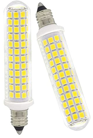 SYXKJ E11 LED Bulb, 100W E11 Halogen Bulb Replacement, 9W 1100lm Patented Product, AC120V E11 Light Bulb, E11 Mini Candelabra Base, for Indoor Decorative Lighting, White 6000k, 2-Pack