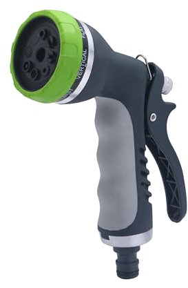 Pistola de Riego Bimaterial con Multi-Chorros | Selector Giratorio con Modos de Riego | Agarre Ergonómico y Antideslizante para Jardinería | AROZ