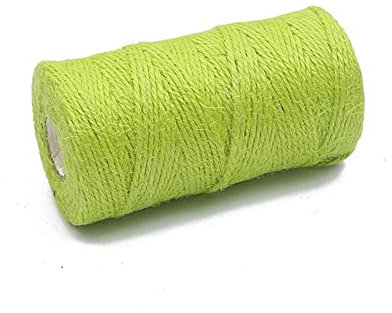 WEDSA Cordón de Yute de arpillera de arpillera Natural de 100 M, Cuerda de cáñamo, Cuerdas de Embalaje de Regalo, Suministros para Fiestas y Eventos navideños, decoración-Nyon Green