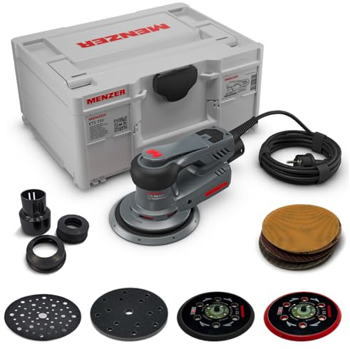 MENZER Random Orbital Sander ETS 150 5.0 (Coarse + Intermediate Scuffing) incl. systainer³, 3 Backing Pads + Protection, Interface Pad, Sanding Discs
