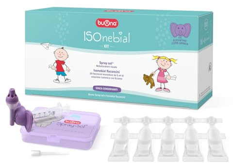 Isonebial Kit Pulizia Cavita' Nasali 20 Flaconcini Monodose 5 Ml + Siringa Luer Lock Soft-jeck + Ago Cannula + Nebulizzatore Spraysol