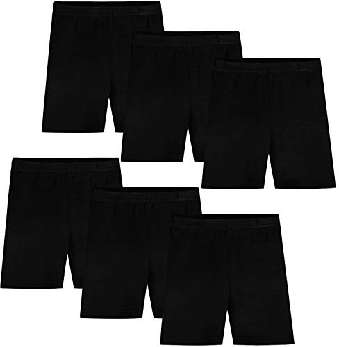 Auranso Leggings Cortos Niñas Pantalón Shorts Deportiva Mallas 2-10 Años,Pack De 6 Negro 7-8 años