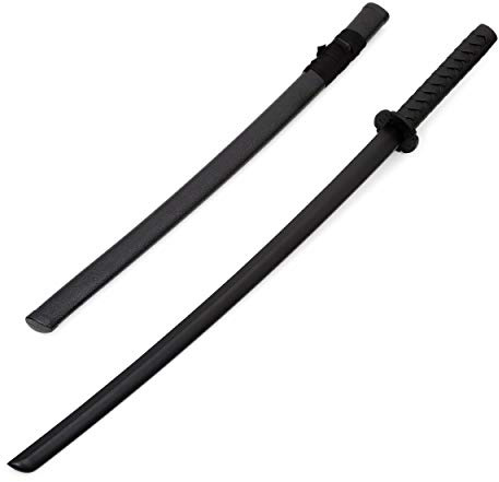 Martial Arts Theatrical Stage Cosplay props Movies Films Stunt Equipment - Black Polypropylene Japanese Bokken W/Scabbard Sword - 34