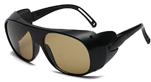 TopHomer Schweißbrille Schweißerbrille Anti-Kratzer UV-Schutzbrille Schweißerbrille zum Löten, Schneiden und Tig-Schweißen (Braun)