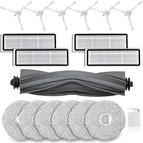 18 Stück Zubehör für Dreame L10s / L10 Ultra / L10 Prime Saugroboter mit 1 Hauptbürste 6 Wischtücher 4 Filter 6 Seitenbürsten 1 Reinigungsbürste