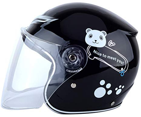 Ghzste Kinder Fahrradhelm, Kinder motorradhelm,Jungen Mädchen Warmer Winddichter Motorradhelm, Skateboardhelme Fahrrad Laufrad Scooter Mädchen Jungen Kinder für Kopfumfang 51–56 cm(Schwarz)