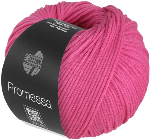 LANA GROSSA Promessa | Weich gefülltes Schlauchgarn aus Bio-Baumwolle und Polyamid | Handstrickgarn aus 70% Bio-Baumwolle & 30% Polyamid | 50g Wolle zum Stricken & Häkeln | 125m Garn FB2