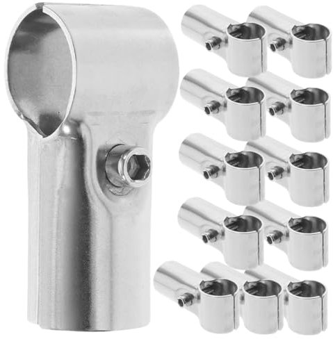 BESTonZON 12 Abrazaderas en T de Acero Inoxidable para Riel, Fijación Resistente a Grietas, Color Plata, Adecuado para Conectar Poste y Riel