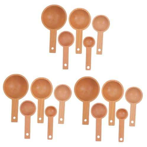 PRETYZOOM 15piezas Cucharas Medidoras De Madera Apilables Para Ingredientes Secos Juego Para Café y Repostería