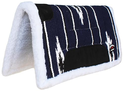 CHALLENGER Pony 39164NV Western-Schabracke, Baumwolle, Acryl-Fleece, gepolstert, 61 x 61 cm, Marineblau