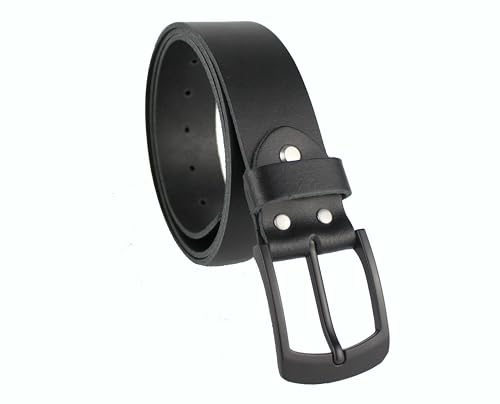 Ab-BELT & BAG 4 cm de large - Ceinture en cuir véritable - Noir - Pour homme et femme - Fabriquée à la main - Fabriquée en Allemagne