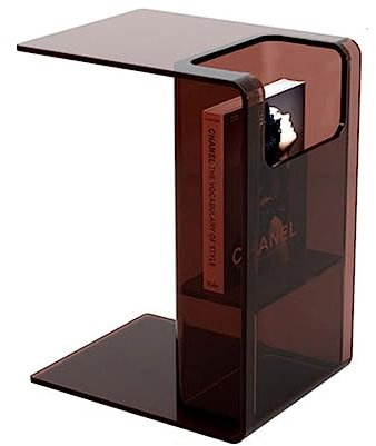 CZAOERXB Couchtisch Acryl-Beistelltisch, transparenter Kleiner Beistelltisch mit Ablagekorb, Acryl-Beistelltisch, klarer Nachttisch und Hocker für Wohnzimmer, Schlafzimmer, Büro, Küche, Ser