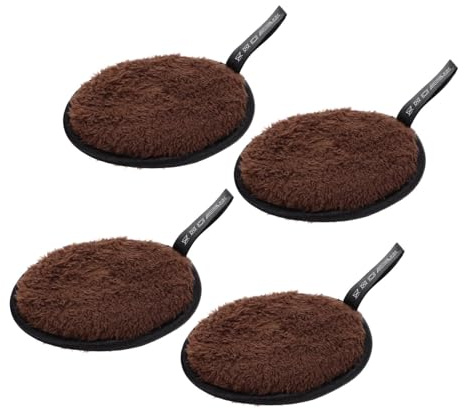 4pcs Makeup Remover Sponge Pads Coffee Flocking Sponge Powder Puff | Washable Face Cleaning Pads, Deep Pore Cleaning and Makeup Removal, Reusable Set for Women and Girls