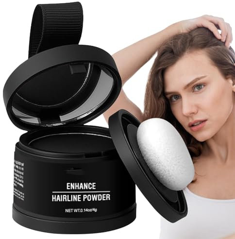 Krmoau Haaransatzpuder für Frauen,Haarpuder,Haartexturpuder mit Applikator, Root Touchup Cover Up - Wasserfester Haarschattierungs-Concealer für Grauabdeckung, feines, dünner werdendes Haar