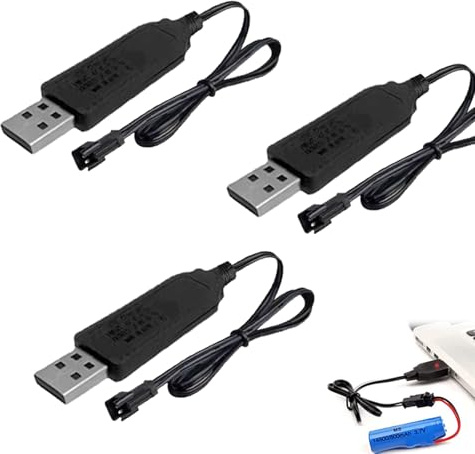 3PCS RC USB Battery Charger with SM-2P Connector Plug 3.7V