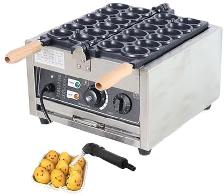 forplubossmmp Commercial Bubble Waffle Maker + Branding Machine, Waffle Makers & Irons Machine with Double-Sided Flip Design, Non-stick Cooking Plates for Home Use, 180° Rotating, 0-5Mins Timing