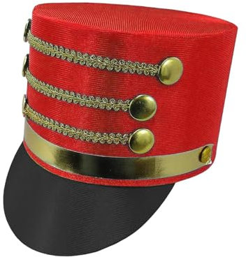 Kostüm Hut - Majorette Hut │ Hut │ Soldatenband Major Hut für Erwachsene & Jugendliche, Cosplay Zubehör für Paraden, Weihnachtsaufführungen und Festivals