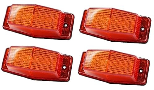 4 Feux de Pénétration LED 12V-24V Orange Ambre Feu à éclats Flash Clignotant Stroboscopique Éclairage d'Urgence Lumière de Secours Calandre pour Camion Poids Lourds Utilitaire Véhicule Industriel