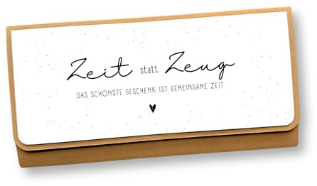 STEMPELPLATZ Zeit statt Zeug Gutscheinverpackung/Konzertkarten, Tickets, Gutschein/Wunscherfüller/Gutscheinkarte Din Lang/Geschenk Geburtstag/Geldverpackung (mit Einlegeblatt)