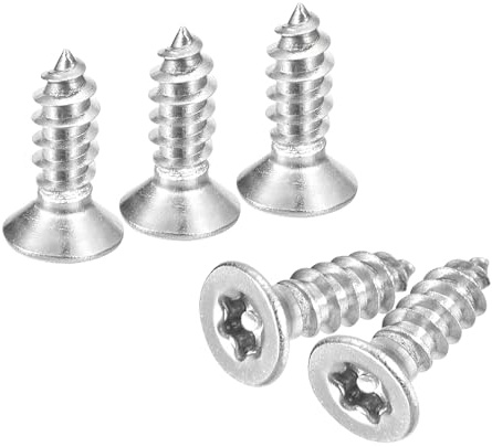 QUARKZMAN Vis À Tête Plate À Frapper Torx, 60Pcs M3 x 10mm Acier Inoxydable 304 Vis À Tôle Anti-Vandalisme Avec Embout T10, Auto-Taraudeuses Anti-Vol Pour Bois, Industrie Mécanique (Argent)