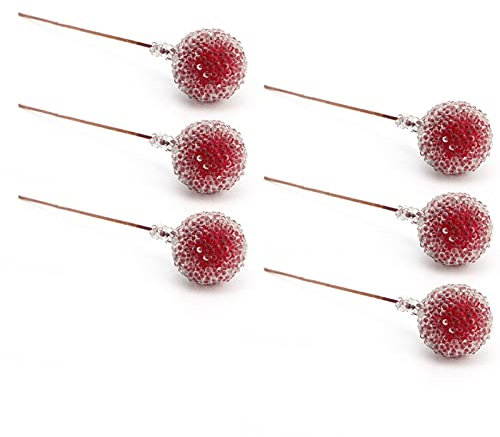 Materiali di Bacca Artificiale, Mini Bacche di Agrifoglio Smerigliate da 100 Pezzi, Arredamento Festivo per Albero di Natale, Ornamenti di Ghirlanda, con Arredamento da Tavolo Colorato